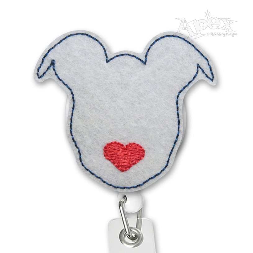 Heart Nose Pitbull Feltie Embroidery Design