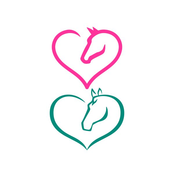 Horse Love Heart Cuttable Design