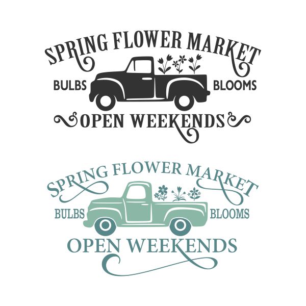 Spring Flower Market Sign Cuttable Design