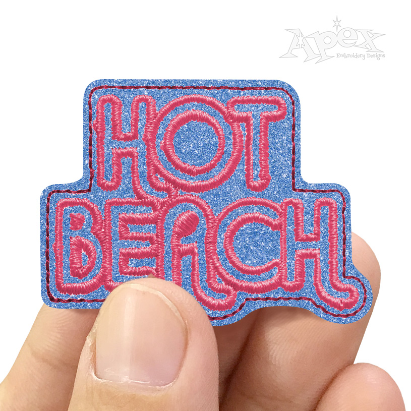 Hot Beach Feltie ITH Embroidery Design
