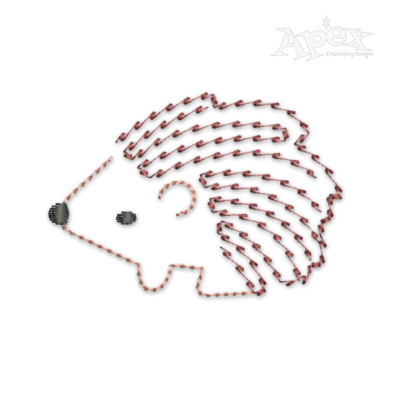 Baby Hedgehog Sketch Embroidery Design