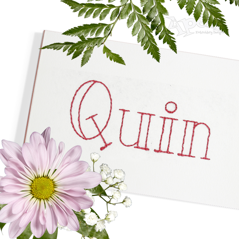 Quinn Sketch Embroidery Font