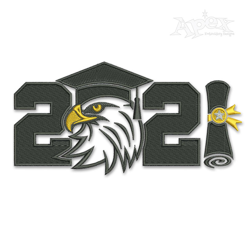 Eagle Graduation 2021 Embroidery Design
