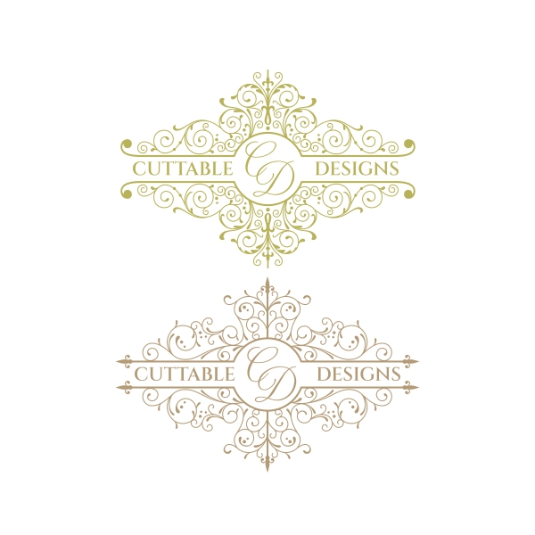 Royal Swirl Wedding Frame SVG Cuttable Design