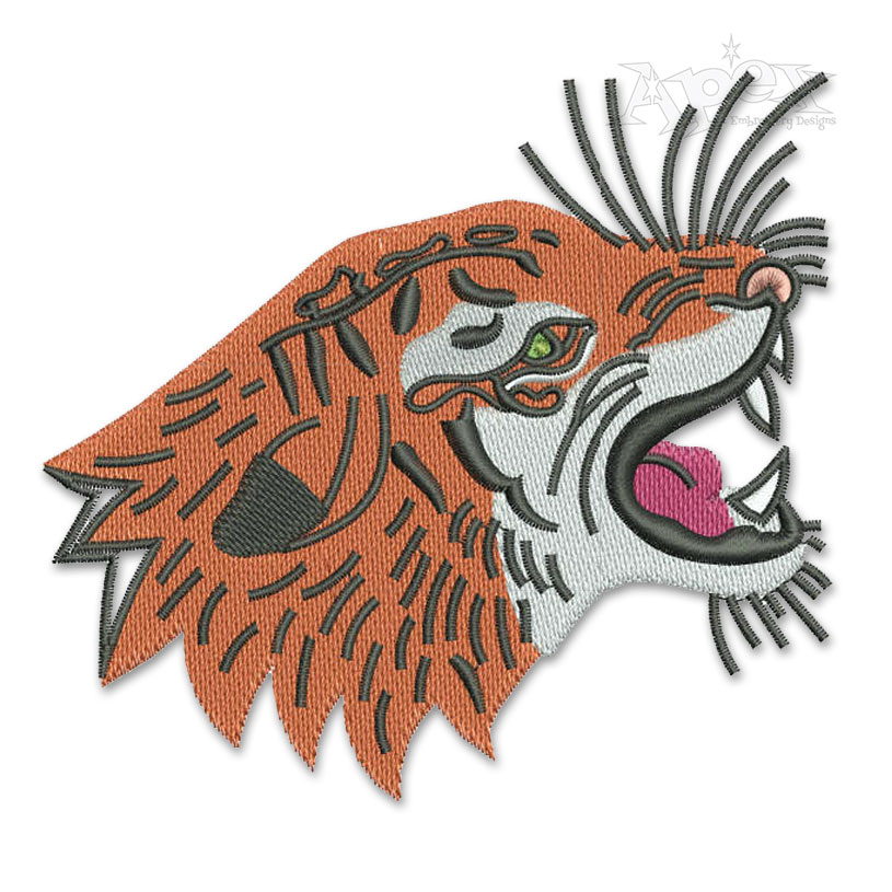 Roaring Tiger Embroidery Design