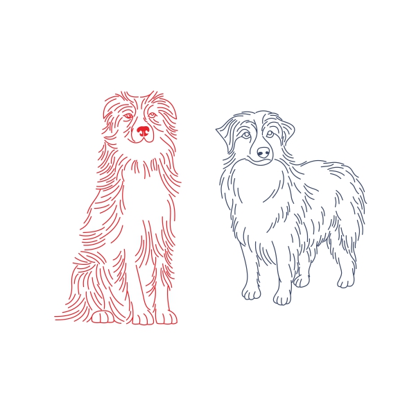 Australian Shepherd Dog Line Art SVG Cuttable Design