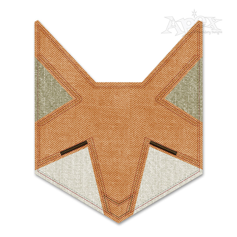 Geometric Fox Applique Embroidery Design