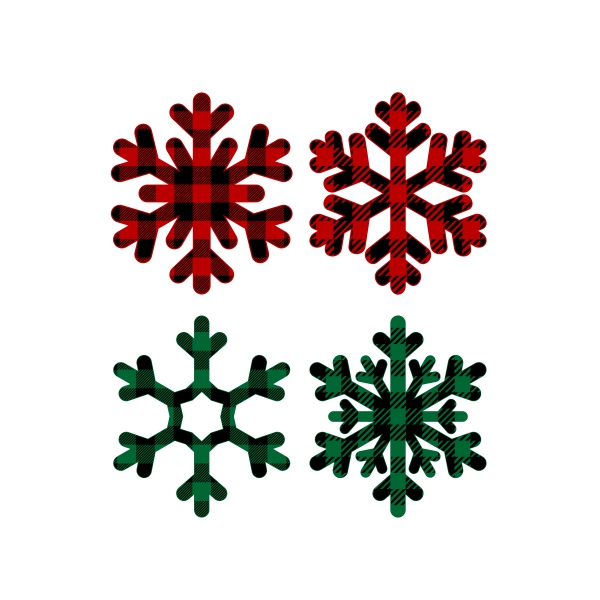 Buffalo Plaid Snowflake SVG Cuttable Design