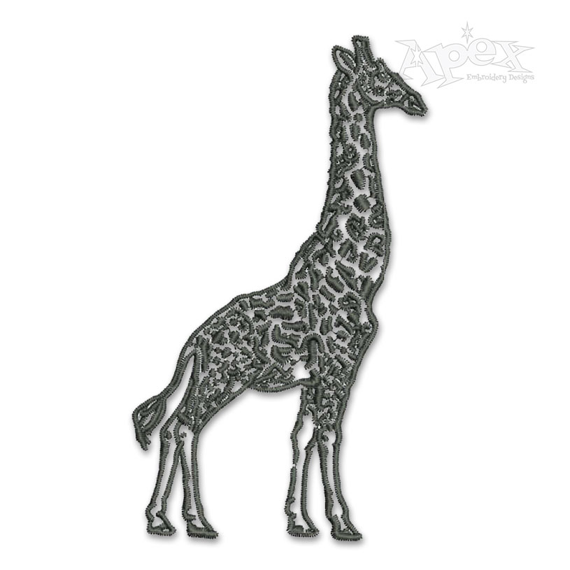 Monochrome Giraffe Embroidery Design