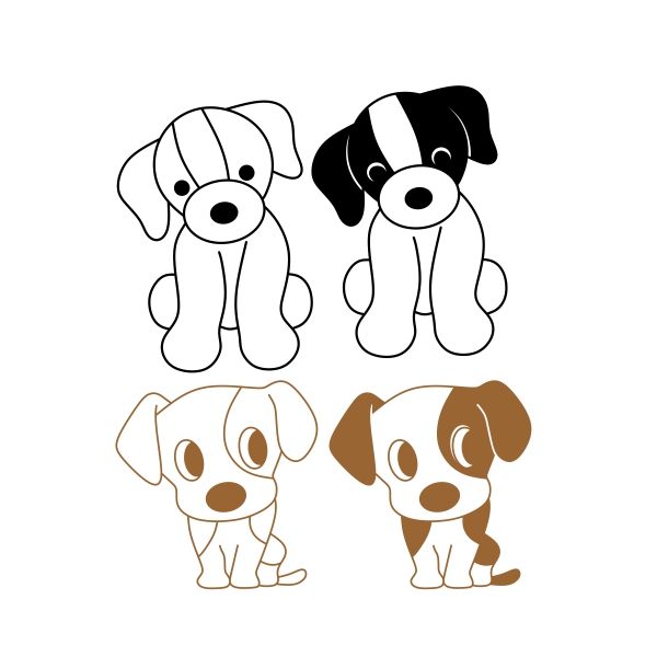 Cute Puppy or Dogs Pack SVG Cuttable Designs