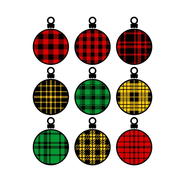 Plaid Pattern Christmas Ornament SVG Cuttable Designs
