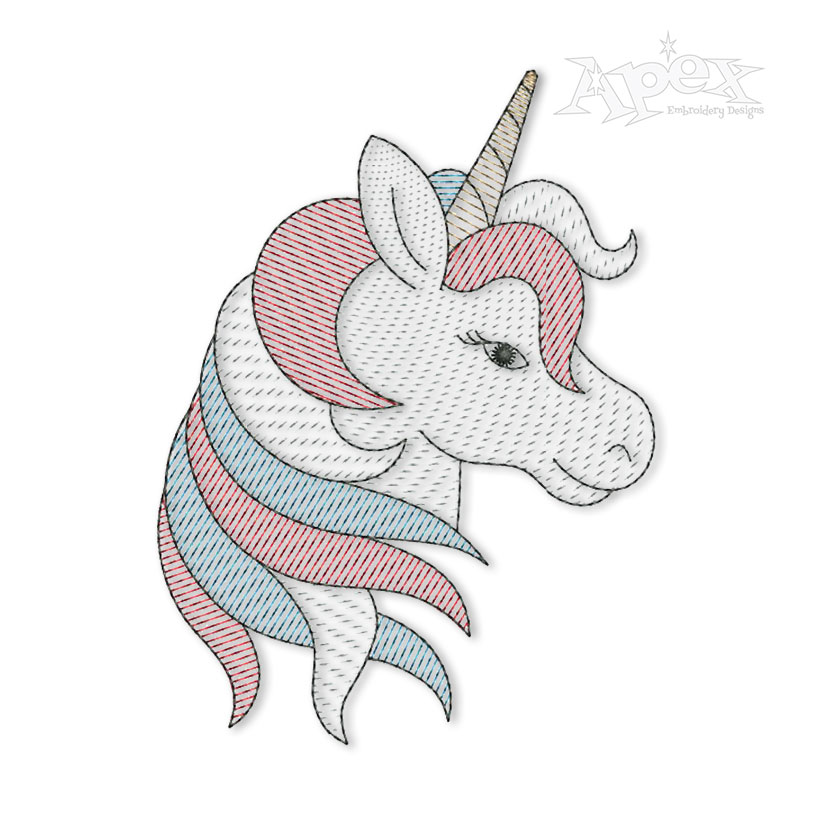 Unicorn Head Embroidery Designs