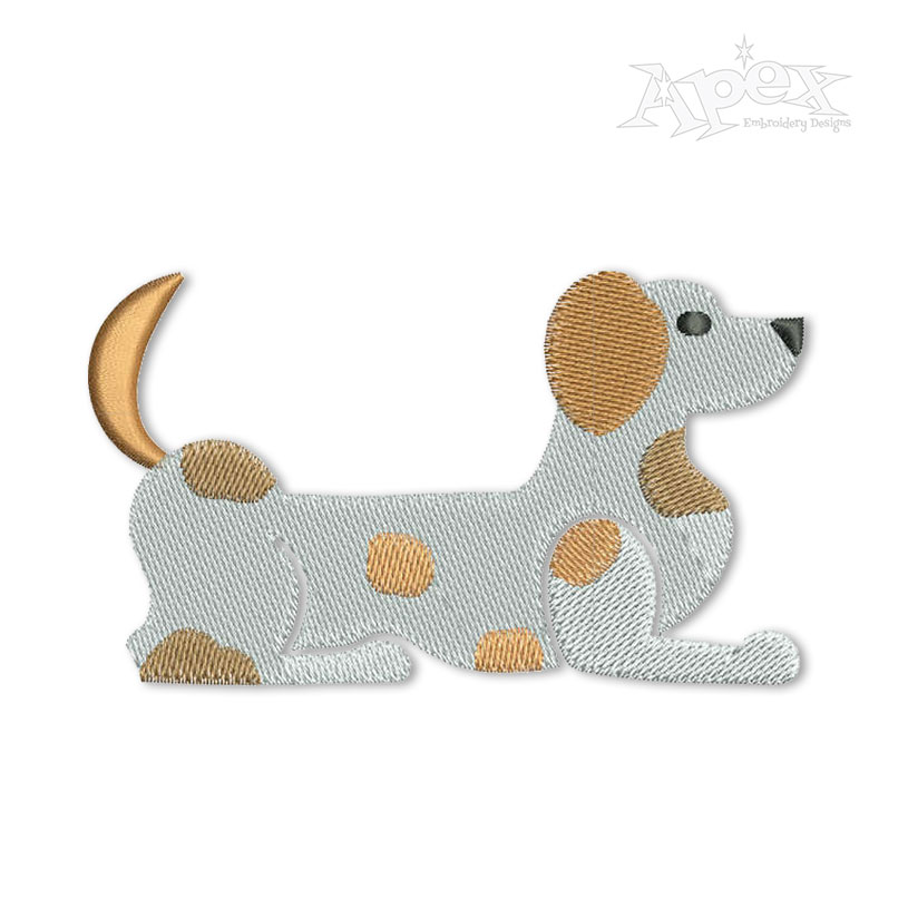 Spotted Dotty Lying Puppy Dog Embroidery Design