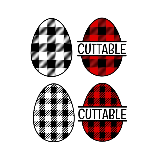 Plaid Pattern Easter Egg SVG Cuttable Designs