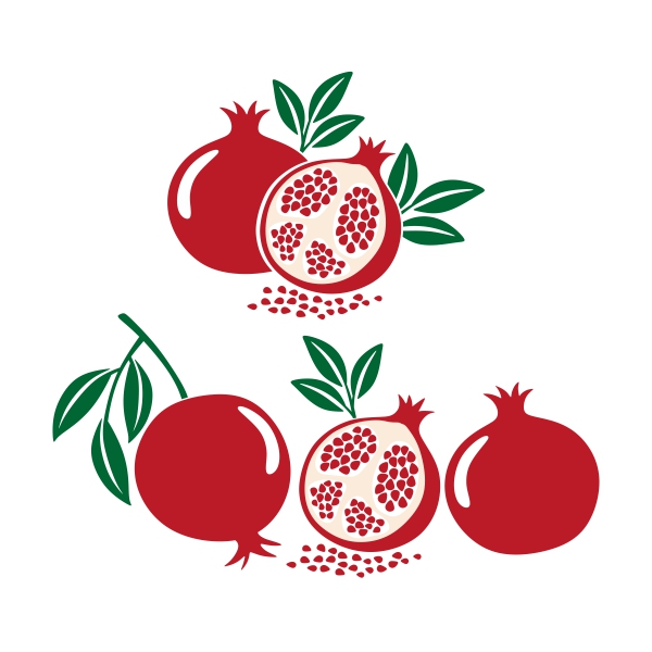 Pomegranate Fruit SVG Cuttable Designs