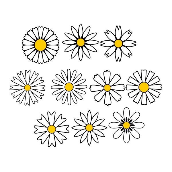 Daisy Flowers Pack SVG Cuttable Designs