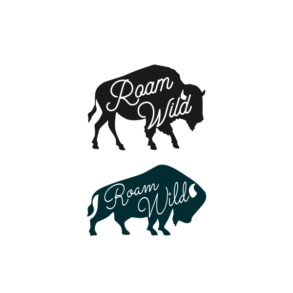 Road Wild Bison Silhouette SVG Cuttable Designs