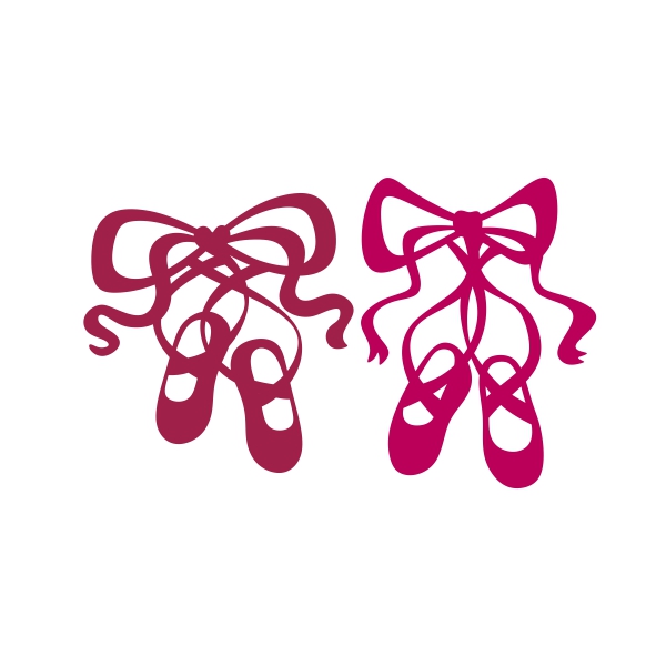 Ballet Dancing Shoes Ribbon SVG Cuttable Designs