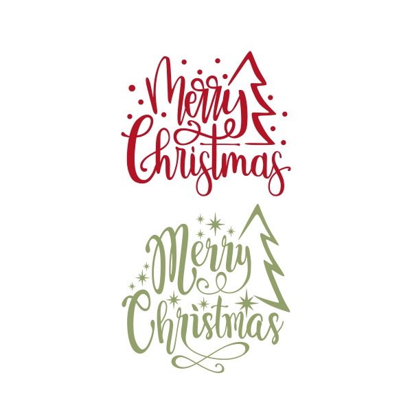Merry Christmas Winter Tree Scene SVG Cuttable Designs