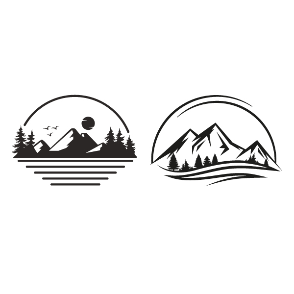 Mountains Forest Scene SVG Cuttable Designs