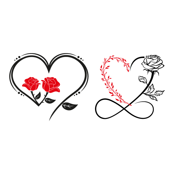 Rose Heart Shape SVG Cuttable Designs