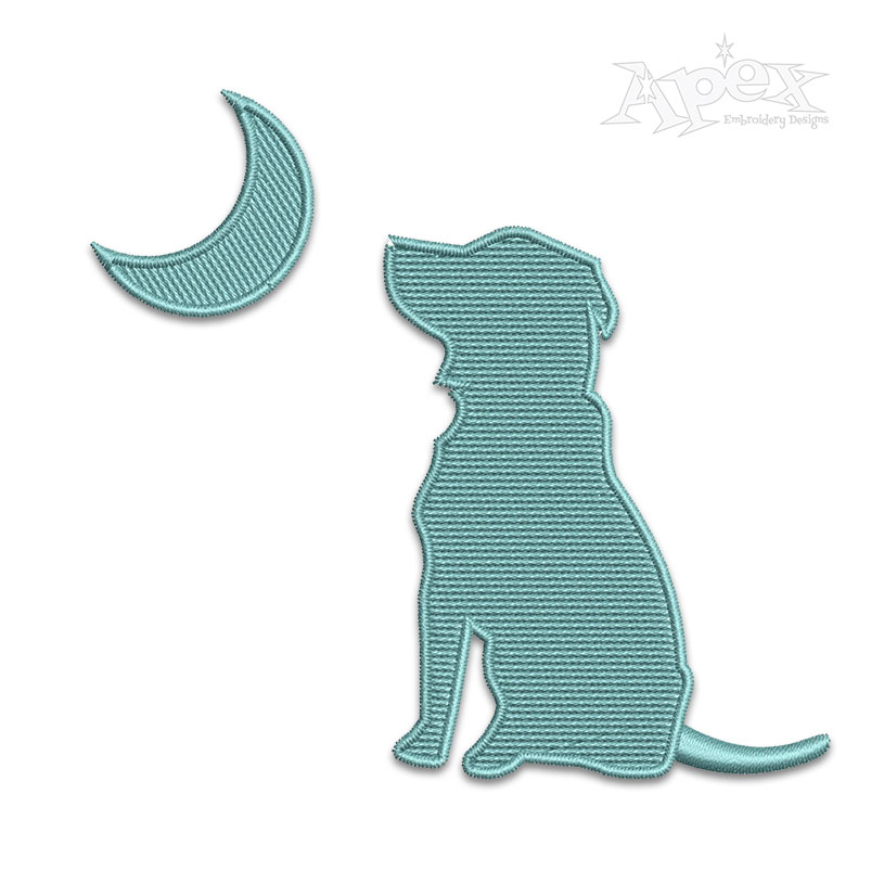 Dog with Moon Silhouette