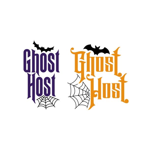 Ghost Host SVG Halloween Bat Spider Web