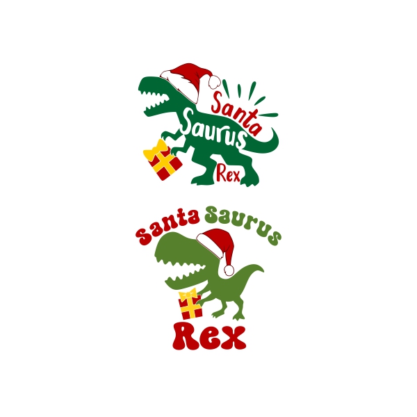 Santa Saurus Rex SVG Vector Cut File Cuttable Designs