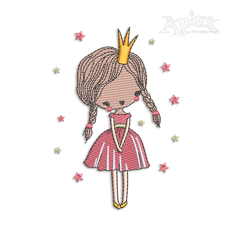 Baby Girl Princess Dancer Machine Embroidery Design