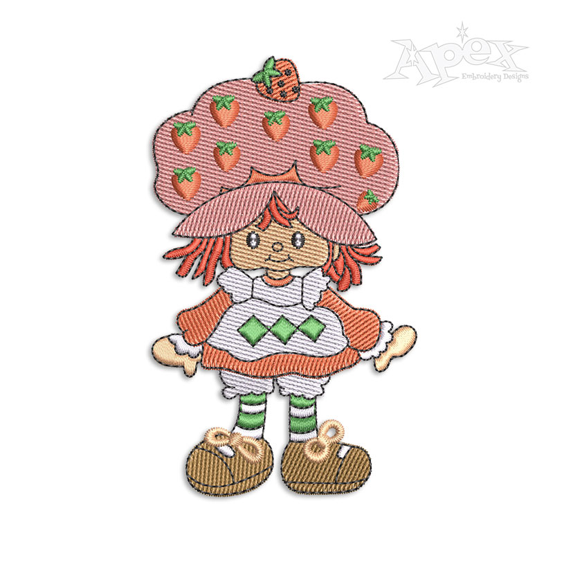 Strawberry Girl Baby Doll Machine Embroidery Design