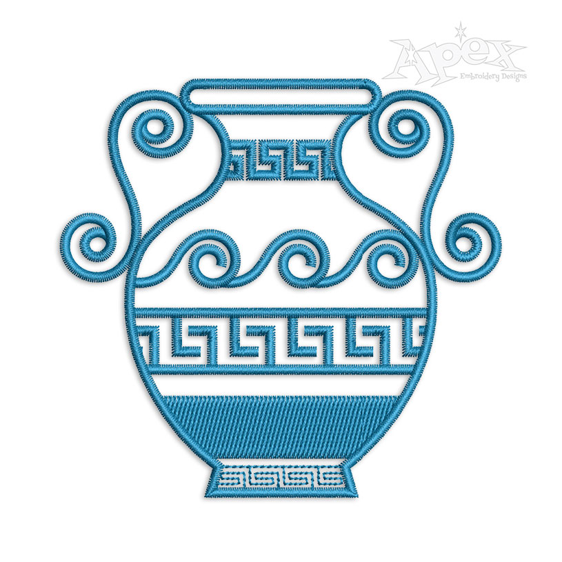 Greek Vase Machine Embroidery Design
