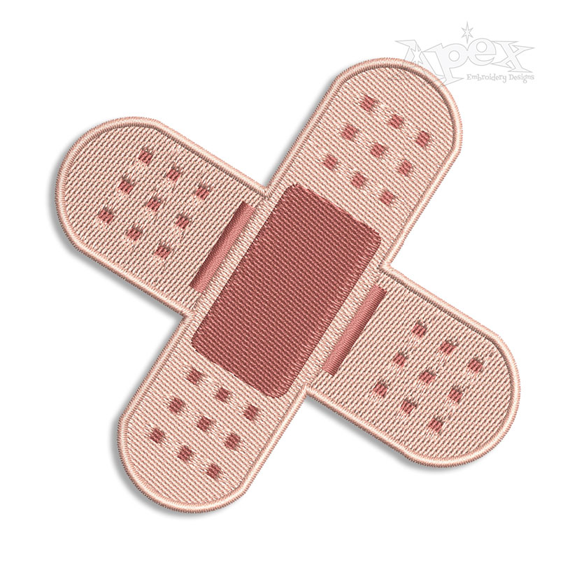Cross Band Aids Bandages Machine Embroidery Design