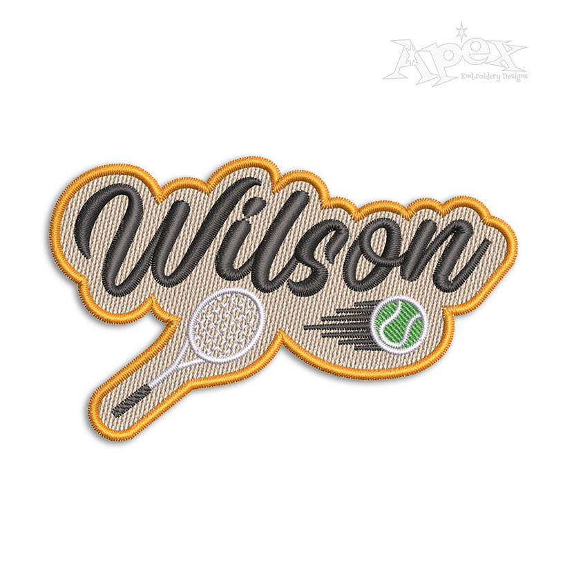 Wilson Tennis Patch Machine Embroidery Design