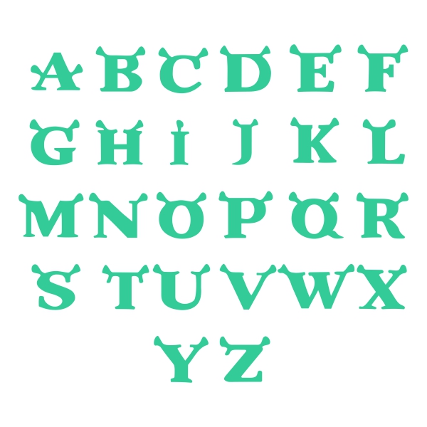 Shrek Svg Font Letters Alphabet Shrek Birthday Party Digital 