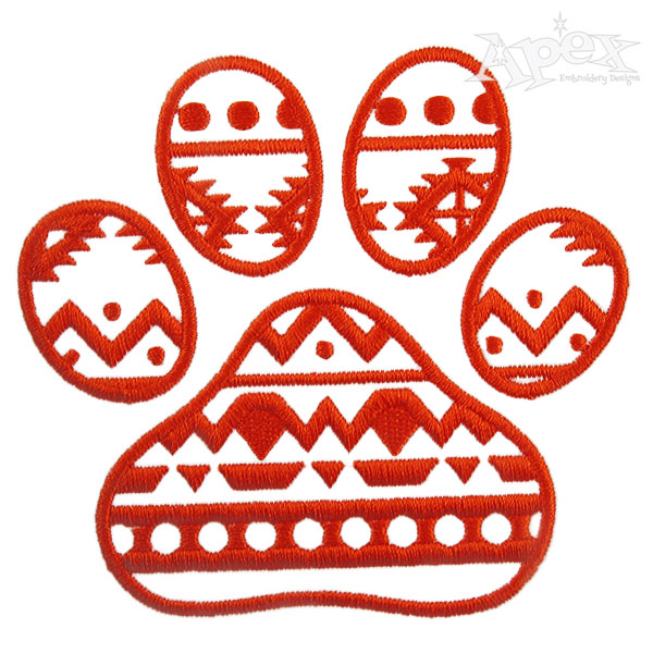 Paw Aztec Print Embroidery Design