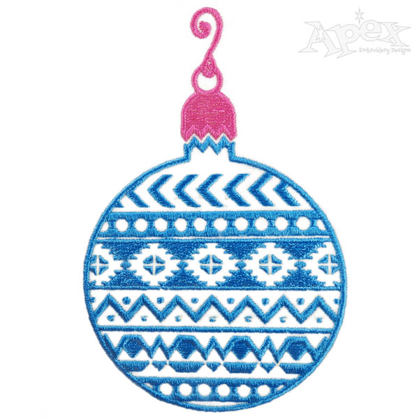 Aztec Print Bulb Christmas Embroidery Designs