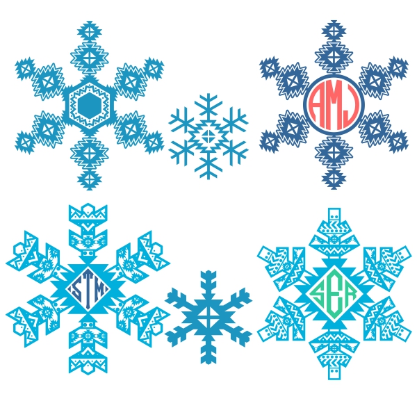 Aztec Print Snow Flake Pack Cuttable Designs