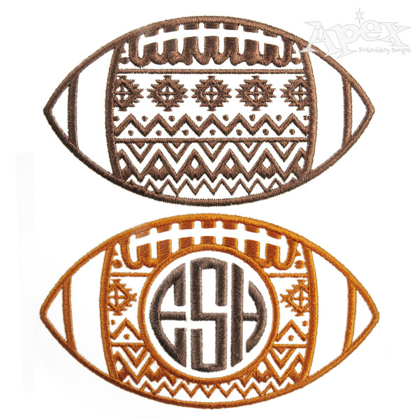Football Aztec Print Embroidery Design