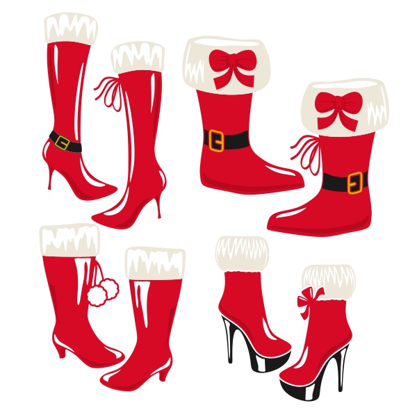 Heeled Boot Chistmas Stocking Svg Cuttable Designs
