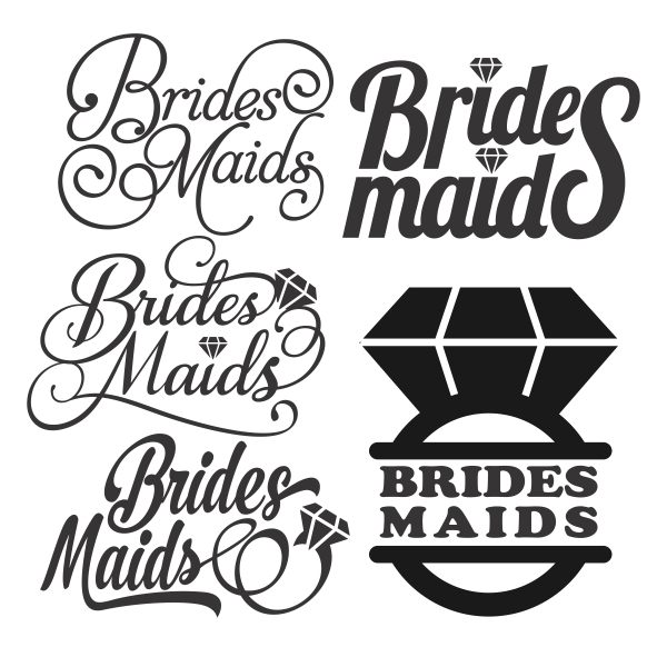 The Team Bride and Bridesmaid Wedding SVG Vector Design