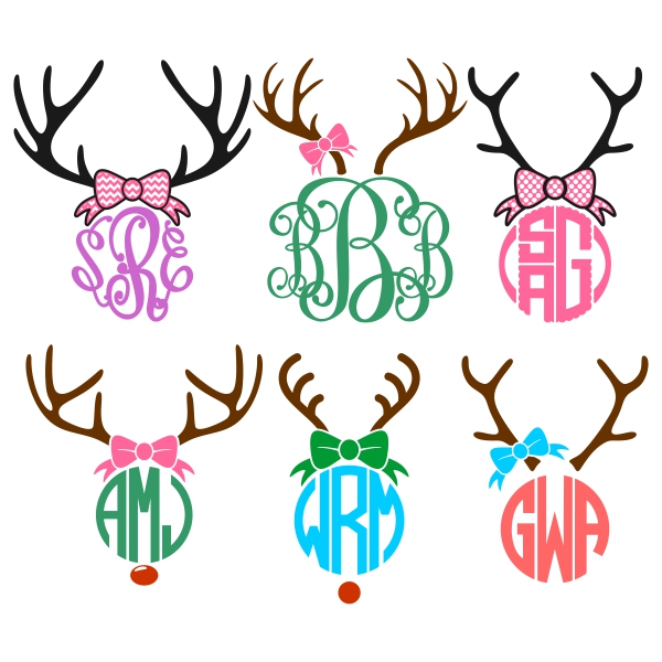 Download Reindeer Monogram Cuttable Design Frames Apex Embroidery Designs Monogram Fonts Alphabets