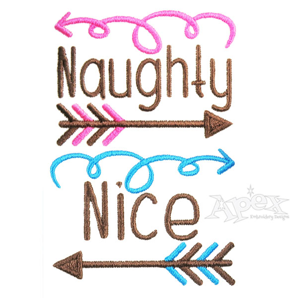Naughty and Nice Christmas Embroidery Designs