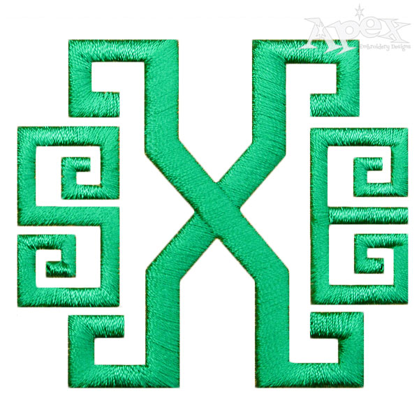 Greek Key Embroidery Font