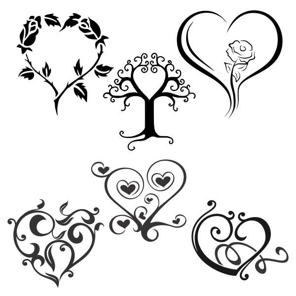 Heart Love Decals SVG Cuttable Designs