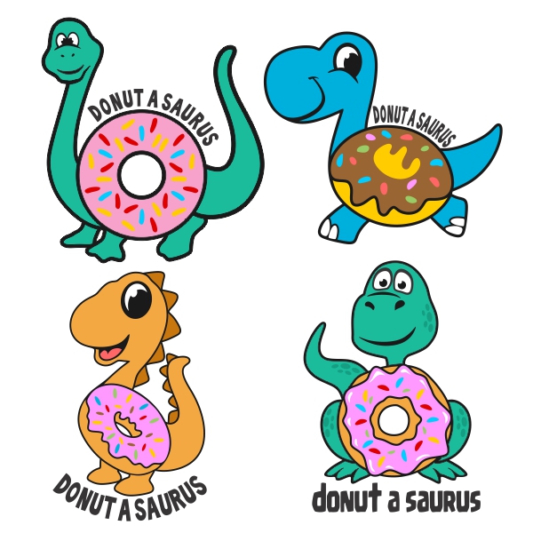 Donut-a-saurus Dinosaur Cuttable Svg Design