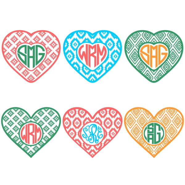 Monogram Heart Font svg png otf  heart font svg, heart font - Inspire  Uplift