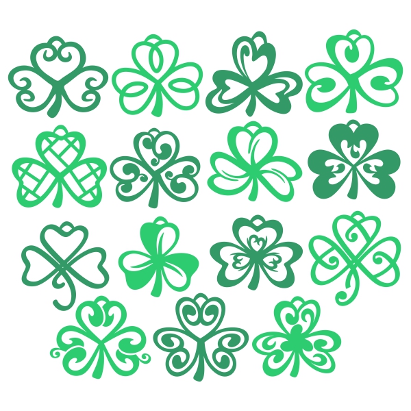 Shamrock Outlines Cuttable Designs | Apex Designs & Fonts