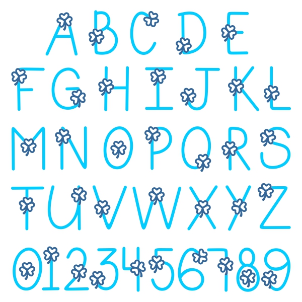 Shamrock SVG Font Letters Alphabet Cut File - Apex