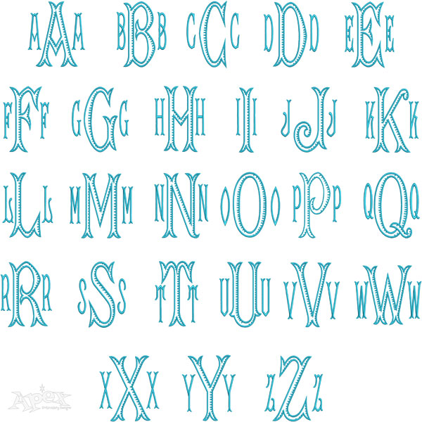 Ribbed Monogram Embroidery Font