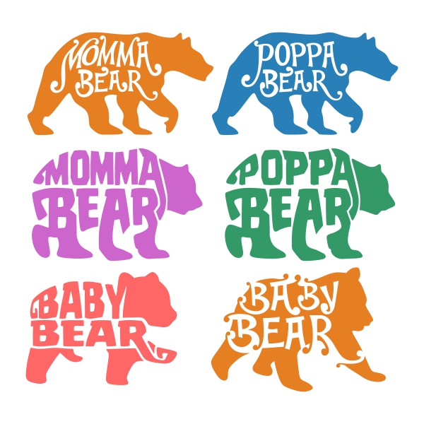 Momma Bear Poppa Baby Cuttable Designs